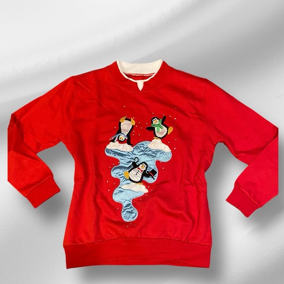 NWOT! Festive Penguin Sweatshirt - Picture 2 of 9
